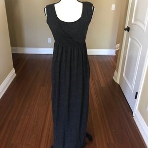 Dark grey maternity and nursing maxi dress size S